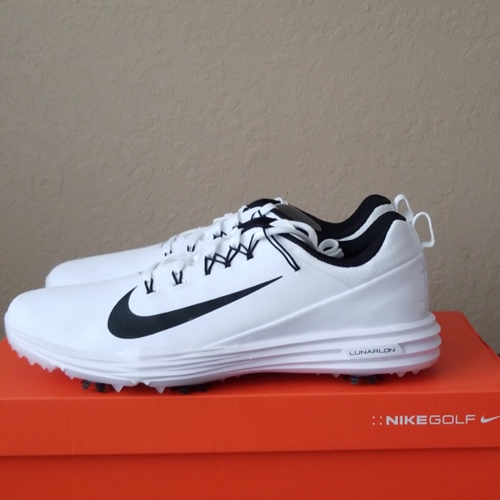 Nike Lunar Command 2 Golf Shoes Spikes White/Black